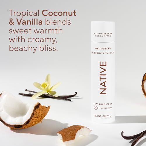 Image of Native Deodorant & Body Spray, Coconut & Vanilla, 72-Hour Odor Protection for Underarms & Body, Aluminum Free, Quick Drying, 3.5 oz