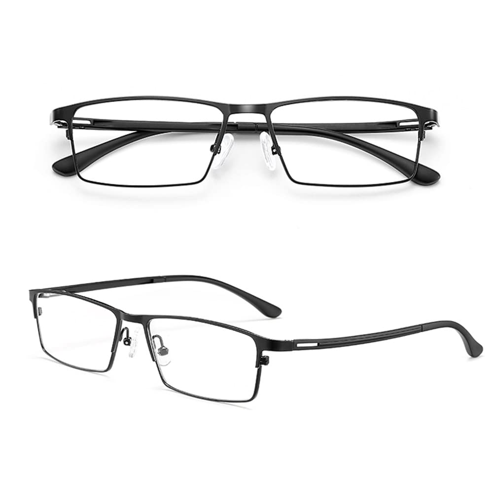Gafas De Lectura Bifocales con Protección UV para Hombres Lectores Gafas De Sol Multifocal Gafas Ópticas Presbicia Vista Cansada (Color : Black, Size : +1.50)