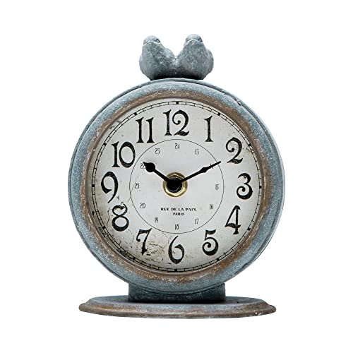 La Mejor comparativa de Jaulas pajaros antiguas para comprar online. 37 NIKKY HOME - Reloj de mesa vintage de peltre con 2 pájaros, 12 x 6,3 x 15,5 cm, color gris pizarra