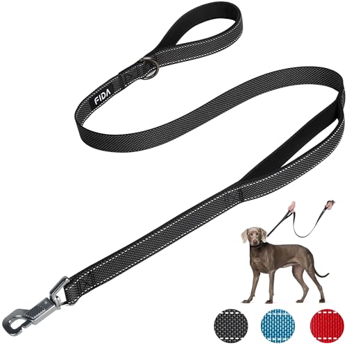 Fida Heavy Duty Dog Lead 1.2M/4FT Dog Leads for Medium/Large Dogs Black