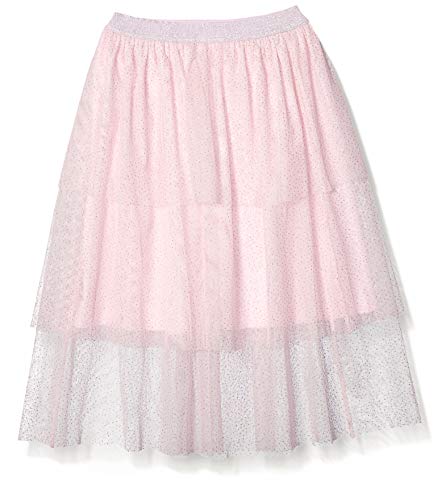 Amazon Brand - Spotted Zebra Kids Girls Midi Tutu Skirt, Light Pink Sparkle