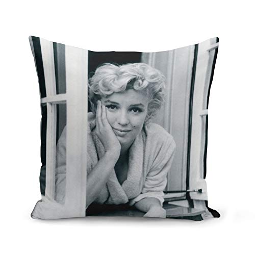 French Unicorn Housse de Coussin Taie Marilyn Monroe Jeune Model 1954 Photo Retro Star (40x40 cm)