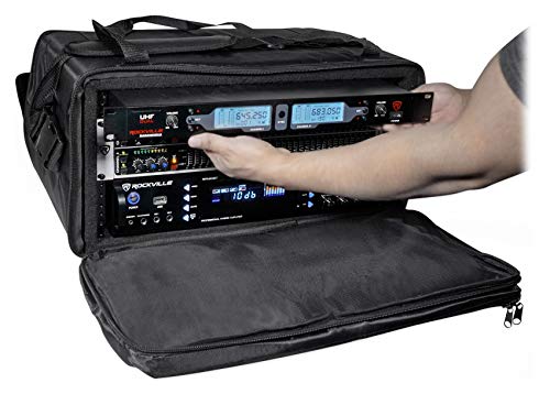 Image of Rockville RRB50 5U Rack Bag Double-Sided Case, 12 inch Depth, Shoulder Strap