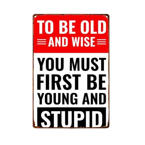 Funny Life Quote Inspirational Metal signs Wall Art 12x8 Inch | Spread joy and encouragement with this eye catching metal signs for kitchen den or study