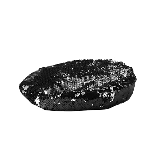 Sequin Beret Artist Hat Bling French Beret Hats for Women Girls Glitter Mermaid Cap for Dancing Party Accessories - Main Image