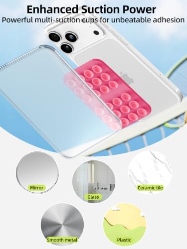 TopMade Double Sided Suction Cup Phone Case Mount for Selfie, Rose Pink — view 4
