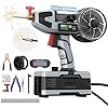 PLOWIC 2 in 1 MIG and Stick Welder: 250A Handheld Portable Welding Machine, 110V Gasless Flux Core Wire Feed Welder & MMA ARC Welder Gun, 3.97lb w/LCD Display, for .032"/.040" Wire and 3/32"-1/8" Rod