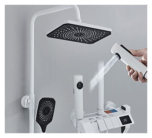 Ensemble de douche chaude et froide LCD avec douchette blanc - 2