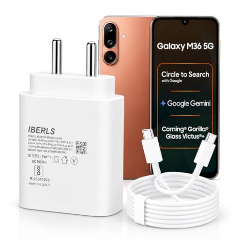 Image of 25W Pd 3A Type-C Super Fast Charging Adapter with 1M Type C Cable for Galaxy M36 /M17 /M17e /M06 /M07 /M56 /M16 /M55s / M05 /M15 /M35 /M55 /Tablet /Galaxy Watch- Charge Your Device with 25 Watt USB C Fast Charger