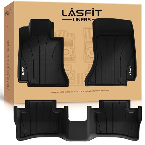 Image of LASFIT Floor Mats for Mercedes Benz E Class 2024-2026 E350 /E450 AMG /E53 AMG | Fit Sedan & All-Terrain, All Weather TPE Non-Slip Easy to Wash, 1st & 2nd Row Car Mats, Black