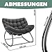 KESSER® Schaukelstuhl XXL Outdoor, ergonomischer Schaukelsessel mit Sitzpolster für In- & Outdoor, Relaxsessel Garten, Balkon Sessel, wetterfester Gartenstuhl bequem, rutschfest, bis 150kg, Anthrazit