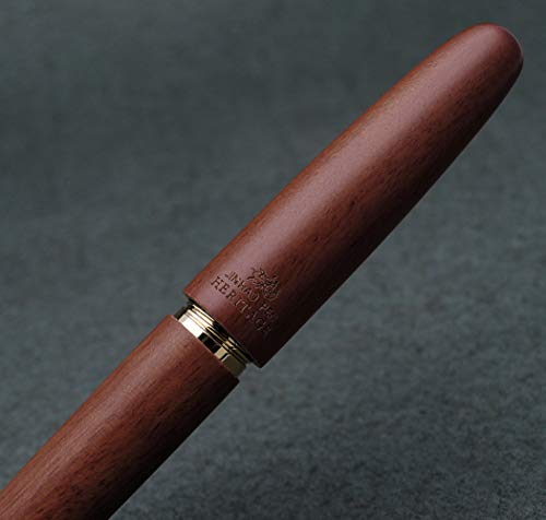 Jinhao 9056 Natural Wood Fountain Pen Handmade Ink Pen (Rosewood, Fine Nib 0.5Mm) #TOP2