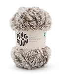 Composition : 100% POLYESTER Pingouin - Pelote de Laine Pingo Furry Soft - Laine à Tricoter - 100% POLYESTER - Aiguille n°8 - Couleur MARRON/BEIGE