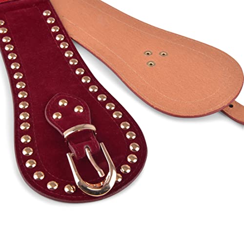 BlackButterfly Velvet Pirate Studs Decorated Vintage Buckle Stretchy Waspie Adjustable Waist Belt3