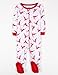 Leveret Kids Pajamas Baby Boys Girls Footed Pajamas Sleeper 100% Cotton Plaids (Size 6-12 Months-5 Toddler) (Reindeer, 2 Years)