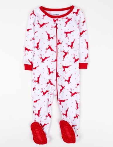 Image of Leveret Fleece Baby Boys Girls Footed Pajamas Sleeper Kids & Toddler Christmas Pajamas (3 Months-5 Toddler)