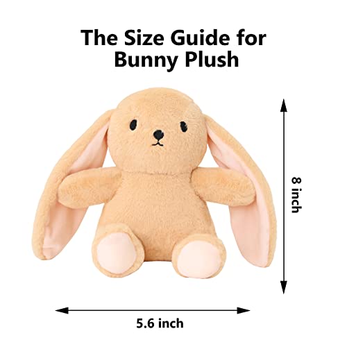 Sqeqe Bunny Stuffed Animals Kawaii Plush Pillow For Kids Cute Squishy Rabbit Plushie Gift For Girls Boys Khaki 8 Inch #TOP5