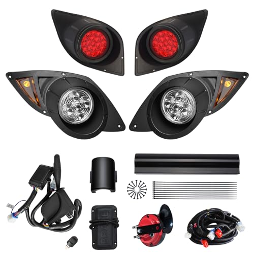 Orle Oko Golf Cart Deluxe Light Kit For Yamaha G29 Drive 2007-Up,12V Street Legal Golf Cart Upgrade Headlights Taillights For Yamaha Led Light With Turn Signals Hazard Light Switch, Horn, Brake Pad