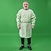 Pack of 1 | Reusable Isolation Industrial Gowns Longsleeve with Elastic Cuffs, Long XL Size, Mint | PPE Protective Isolation Gowns | 65% Polyester and 35% Cotton