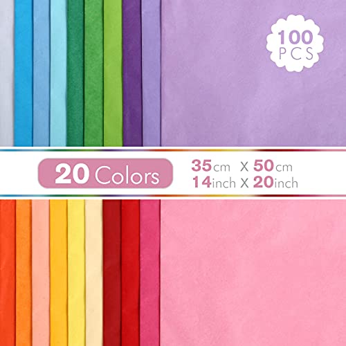 Miniatura 2 de Kesote 100 Papel De Seda Papel De 20 Colores Para Hacer Manualidades Decorativas 50 X 35 Cm