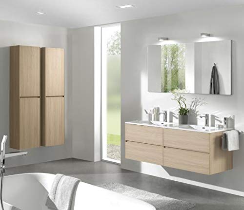 Colonne Salle De Bain Bernstein TLB100 - 100x30x15cm - 2 Portes - Blanc Mat - Livrée Assemblée