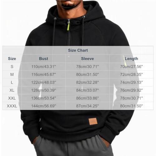 Mens Hoodies Pullover Tactical Quarter Zip Sweatshirt With Pockets - image 3