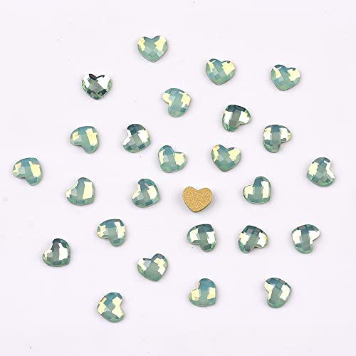 Tisslan 60Pcs Mix Shapes Glass Rhinestones Flatback Green Opal Nail Gems 480Pcs Round Beads 3D Decoration Crystals For Designs Acrylic Nails Crafts Bulk Pack #TOP5