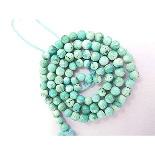 LKBEADS 100% prawdziwa piękna do spania naturalna Arizona turkusowe fasetowane okrągłe koraliki wa-8 okrągłych koralików, koraliki z kamieni szlachetnych, okrągłe koraliki, koraliki do biżuterii, 33 cm
