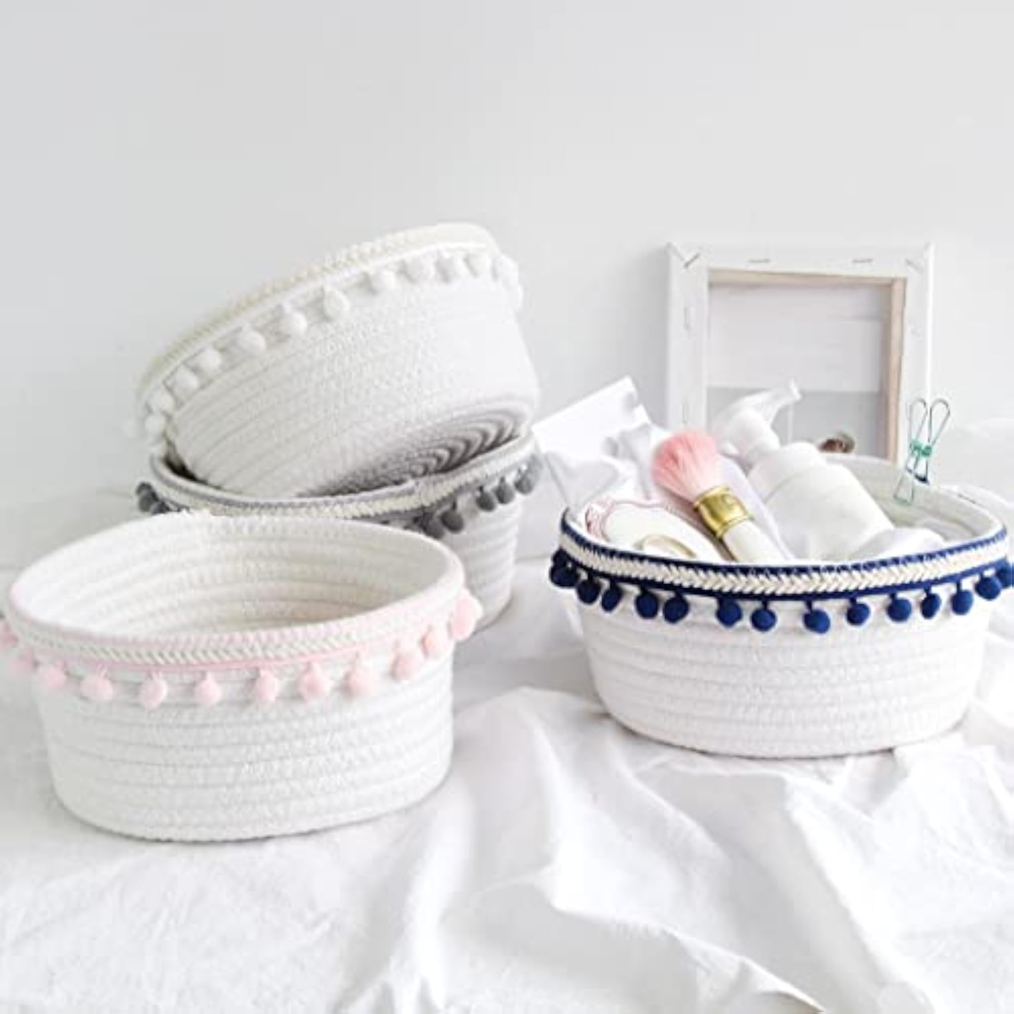 Lovely Soft Storage Basket Woven Cotton Thread