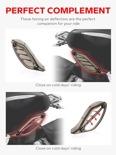 Image of Smoke Upper Fairing Adjustable Air Deflectors Fairing Side Wing Windshield Compatible for Harley Touring 1996-2013