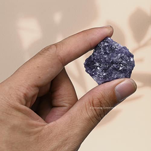 Image of Amazing Gemstone 2 Pieces Lepidolite Raw Crystals and Healing Stones, Natural Rocks for Tumbling and DIY Raw Stones and Crystals