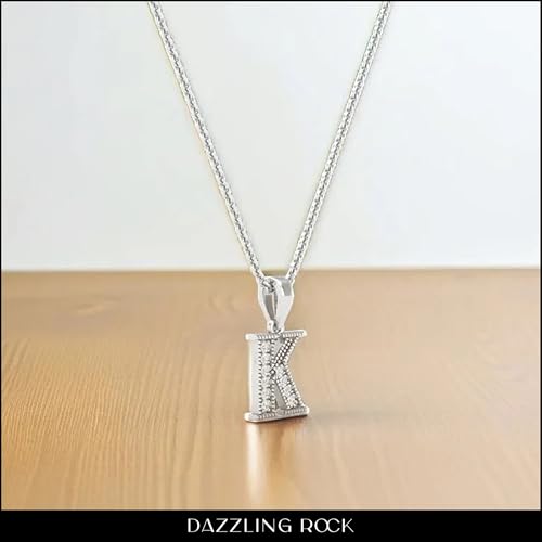 Dazzlingrock Collection 0.10 Cttw Round White Diamond A to Z Initial Pendant Necklace with 18 inch Silver Chain in Solid Gold & 925 Sterling Silver3