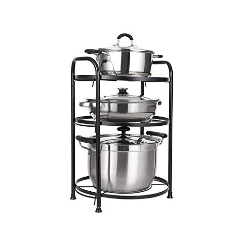 Usmascot Multicapa Estantería de Sartenes,Soporte de Ollas y Sartenes, Organizador de sartenes, Accesorios para Muebles de Cocina (Negro, 3-Niveles)