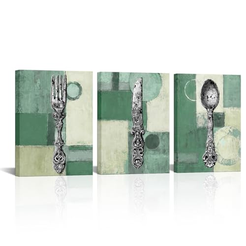 sechars Vintage Kitchen Wall Art Decor Sage Green Kitchen Painting