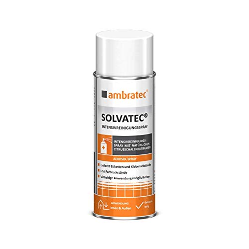 Ambratec Solvatec Intensivreinigungsspray entfernt Klebstoff-Reste Sprüh-Farbe Kaltkleber Kugelschreiber Bleistift Graffitientferner