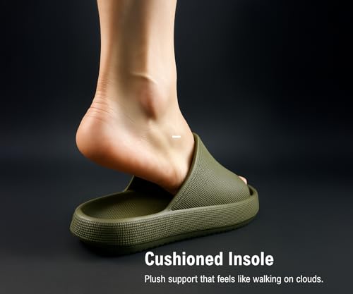 Image of Kraasa Cloudfoam Pillow Slippers for Men Non Slip Quick Drying Shower Slides Bathroom Sandals | Ultra Cushion | Thick Sole