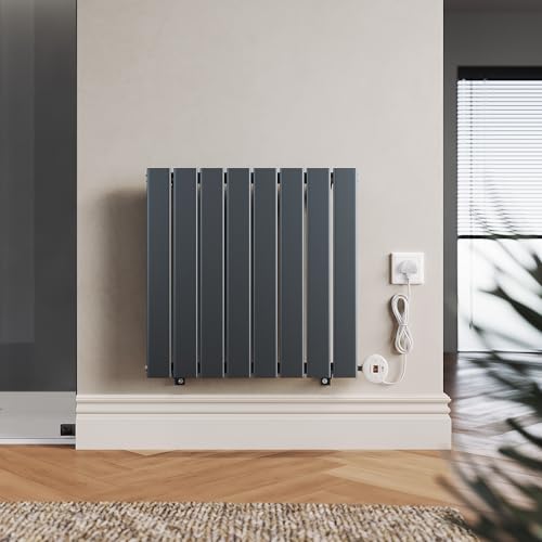 ELEGANT 600W Smart Electric Radiator Heater with WiFi Control Energy-Efficient Wall-Mounted Panel Heater for Home & Office UK Plug CE/UKCA Certified Anthracite 600x604mm