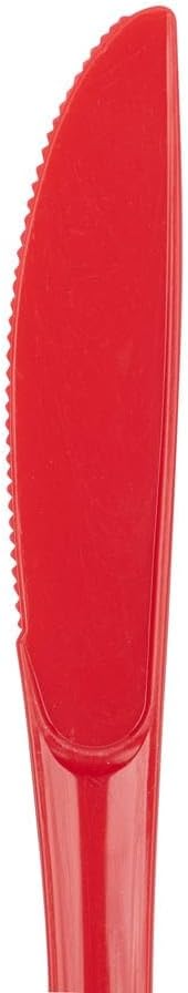 JAM PAPER Premium Utensils Party Pack - Plastic Knives - Red - 48 Disposable Knives/Pack