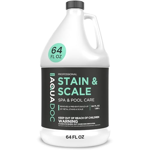 AquaDoc Pool & Spa Stain and Scale Control for Hot Tubs - 64oz - Pool Stain Remover That Helps Prevent & Remove Calcium, Iron, Copper & Rust Buildup - Made in USA