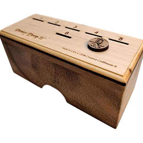 Image of Penny Drop II Wooden Dice Game - Handmade Family Game with Maple Wood Lid