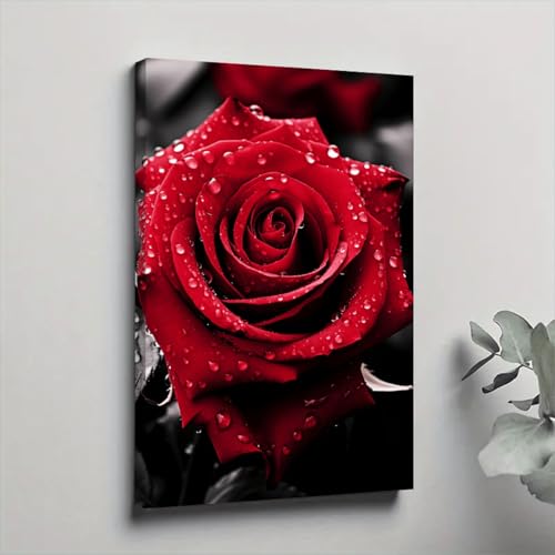 Peinture sur toile fine avec images de roses affiche esthétique fleurie