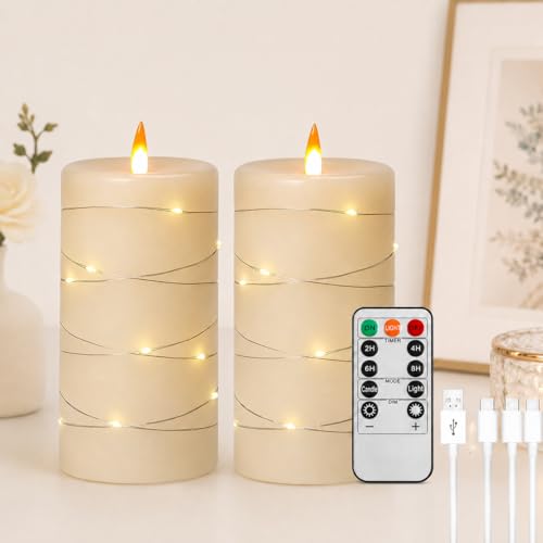 Bougies LED rechargeables oubliez le danger du feu grâce aux bougies piliers avec minuterie