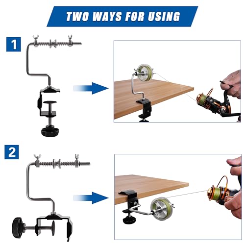 Fishing Line Spooler Portable Fishing Line Winder Spooler Machine Adjustable Stable Reel Spooler with Clamp Spooling Station System for Spinning Casting Reels