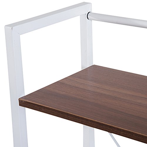 HOMCOM Schreibtisch Faltbarer Küchentisch Computertisch mit Bücherregal Arbeitstisch Bürotisch mit Regal Weiß… – Bild 6