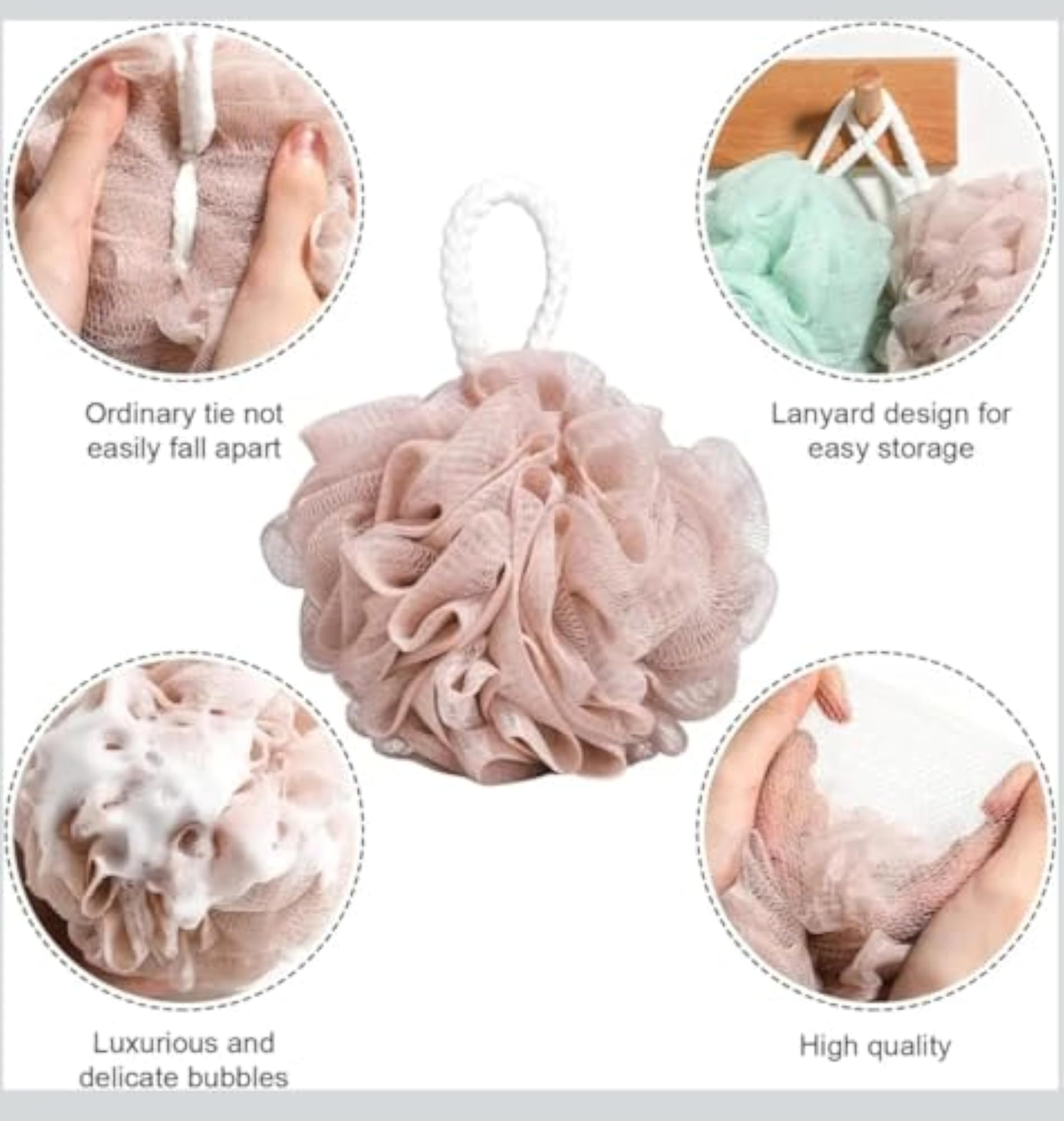 Bath Loofah Sponge Round Exfoliator Scrubber (Pack of 2)
