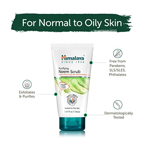 Himalaya Purifying Neem Scrub for a Deep Clean, Exfoliate and Purifies for Clean and Radiant Skin, 5.07 oz