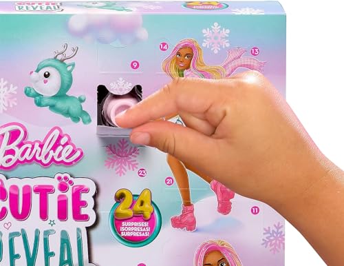 Barbie Calendrier de l'Avent 2023 – Pour garçons et filles, adolescents et enfants à partir de 3 ans, jouets, poupées, calendrier de l'avent, rose – Image 3