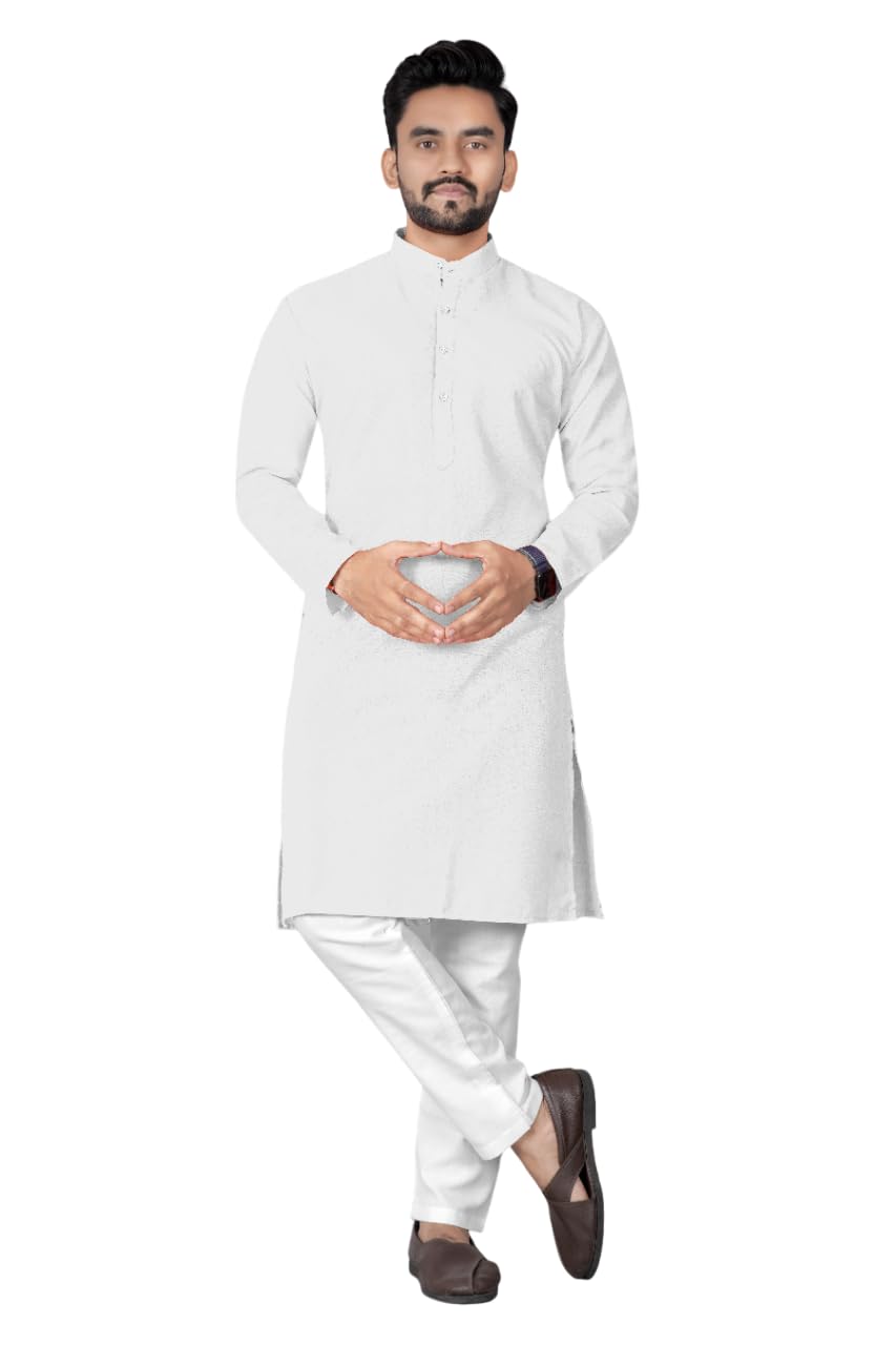 rara retail Cotton Kurta with Pyjama Soft Comfortable Plain Solid Kurta Pyjama Set Straight Kurta with Pyjama Set Round Neck Kurta (Pack of 1)-picture-44