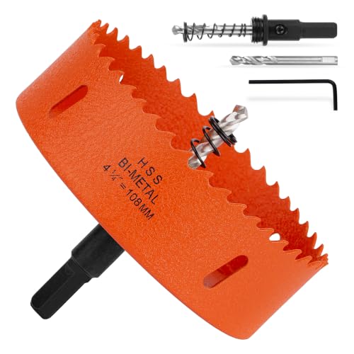 Image of 4-1 /4 Inch Hole Saw 4.25 inch Circle Drill Bit Wood Metal Drywall Plastic Pipe