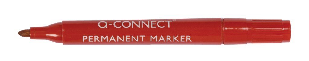 Q-Connect Permanent Marker Pen Bullet Tip Red Pack of 10 KF26047